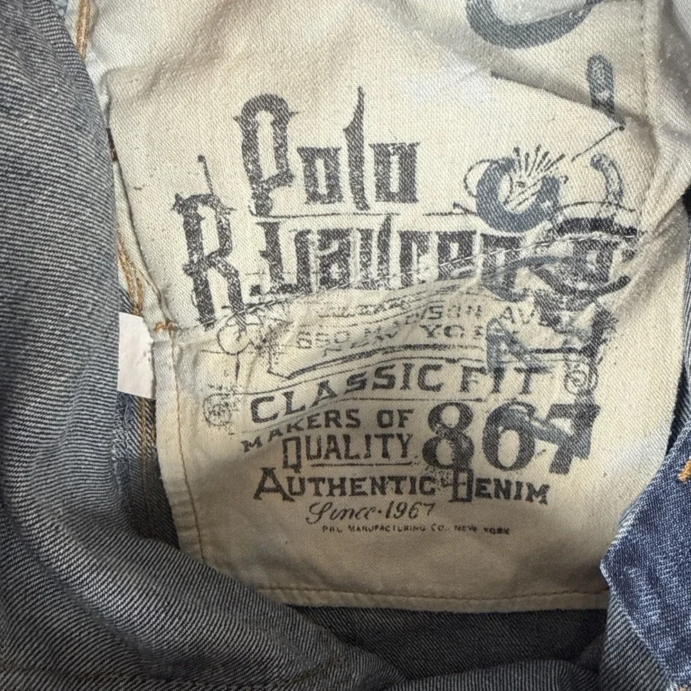 Polo Ralph Lauren Jeans Mens 35 x 32 Blue 100% Cotton Classic 867 Straight Leg
